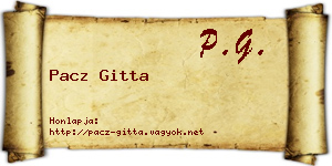 Pacz Gitta névjegykártya